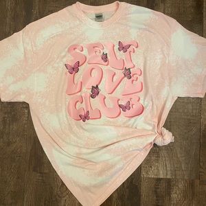 Bleached shirt “self love club”
